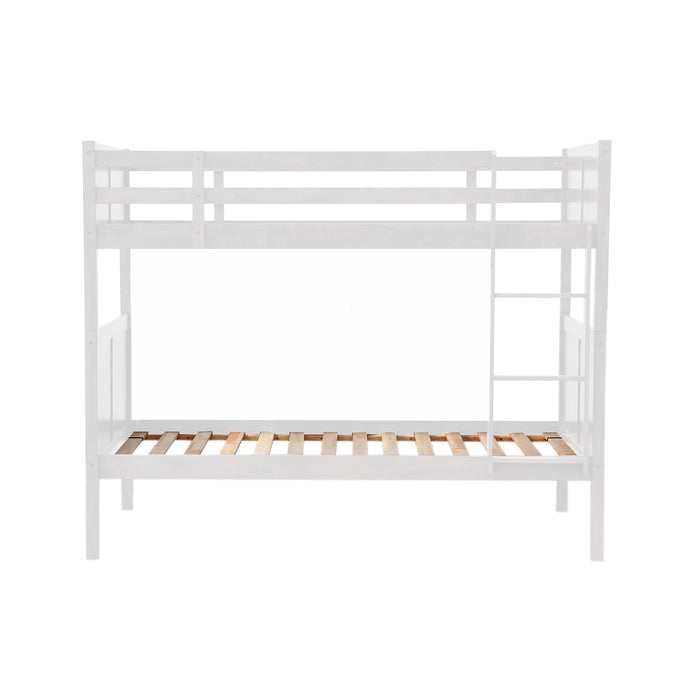 7509 WHITE Solid Wood Bunk Bed - TWIN-TWIN