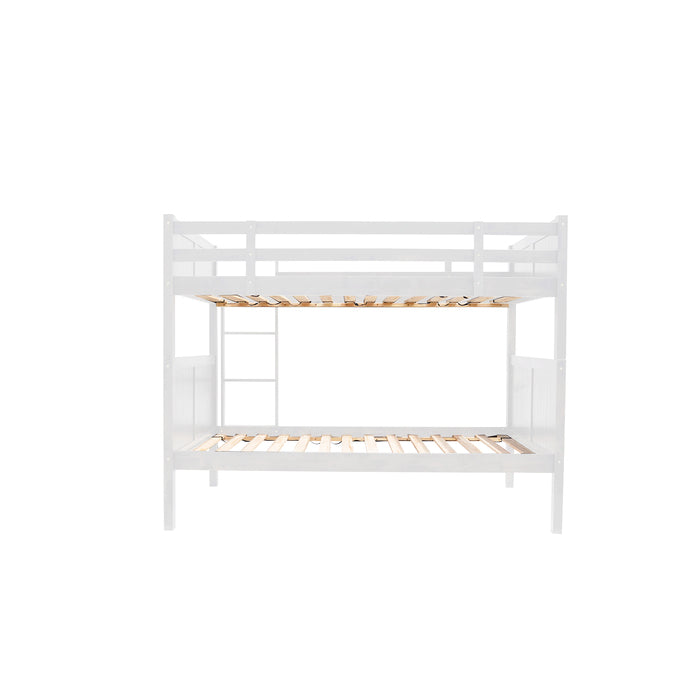 7509 WHITE Solid Wood Bunk Bed - TWIN-TWIN