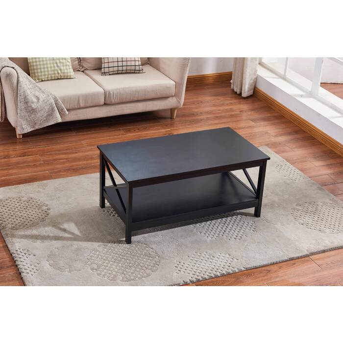 6601 BLACK X-Side Panel Coffee Table