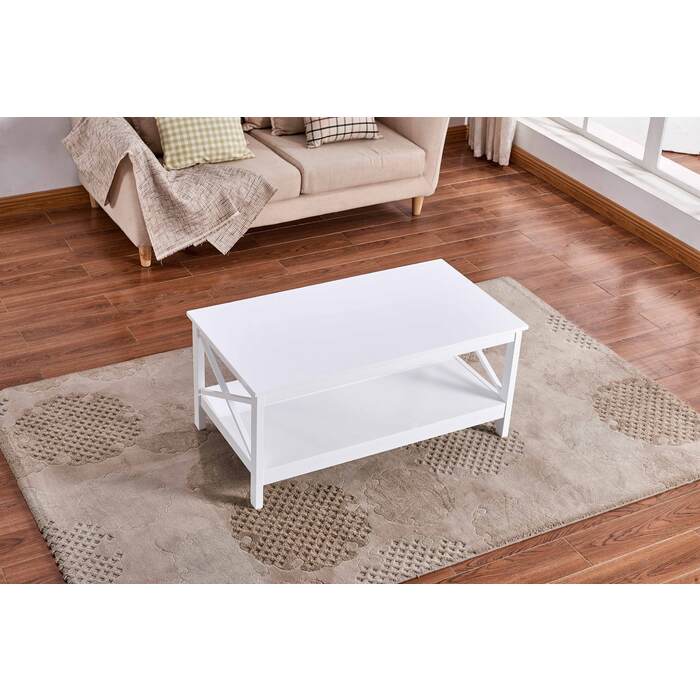 6602 WHITE X-Side Panel Coffee Table