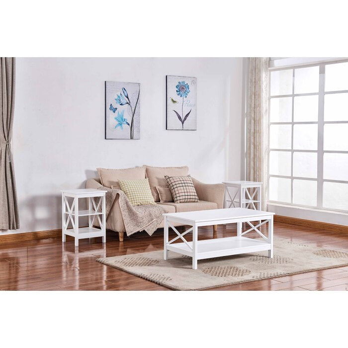 6605 WHITE X-Side Panel End Table