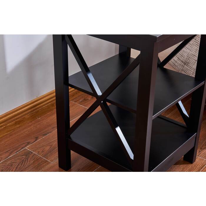6604 BLACK X-Side Panel End Table