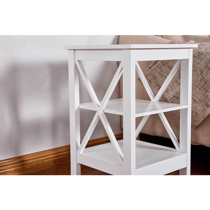 6605 WHITE X-Side Panel End Table