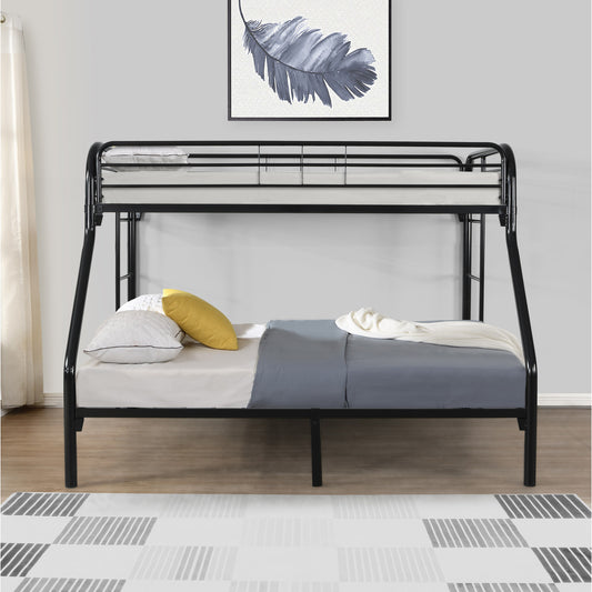 7537-BK BLACK Metal Bunk Bed - TWIN-FULL