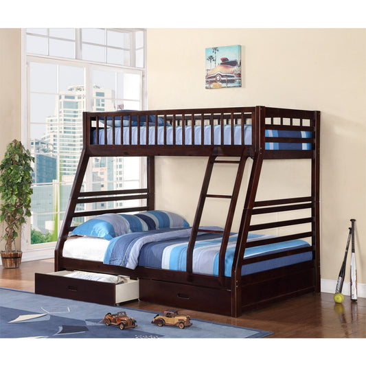 7588-ESP ESPRESSO Mission Wooden Bunk Bed - TWIN-FULL